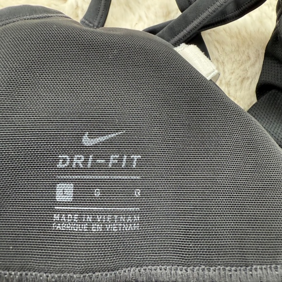 Nike Dri Fit Indy Women's Sports Bra Adjustable Straps Black White Large - Picture 4 of 6